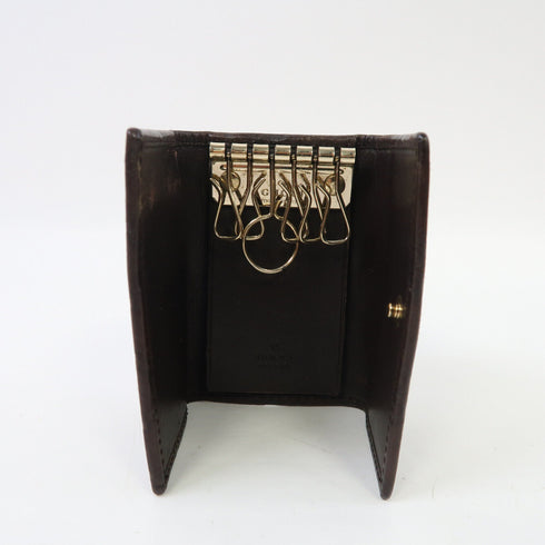 GUCCI GG GHW Key Holder 138098 Calfskin Leather Brown