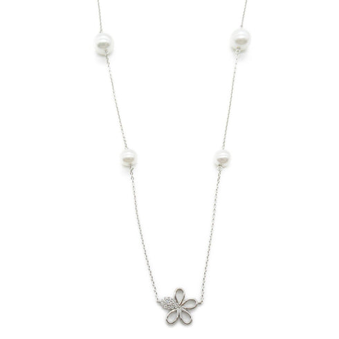 Ponte Vecchio Multicolor 0.17ct Diamond Necklace 18K White Gold 12.1g