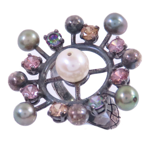 BOTTEGA VENETA BV Ring US#6.25 Ring 925 Sterling Silver Rhinestone