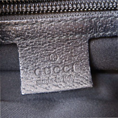 GUCCI GG GHW Shoulder Bag 115568 Canvas Black