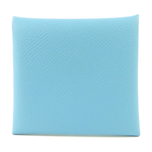 HERMES PHW Bastia Coin Purse Epsom Leather Celeste Blue