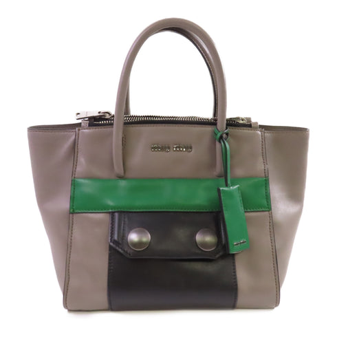 Miu Miu SHW Handbag Calfskin Leather RN1111 Grey