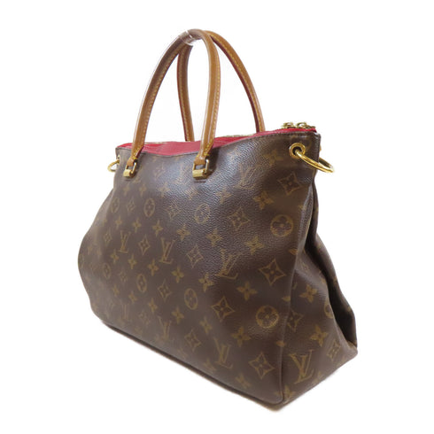 LOUIS VUITTON LV GHW Pallas MM 2 Way Shoulder Bag M41175 Monogram Brown Red