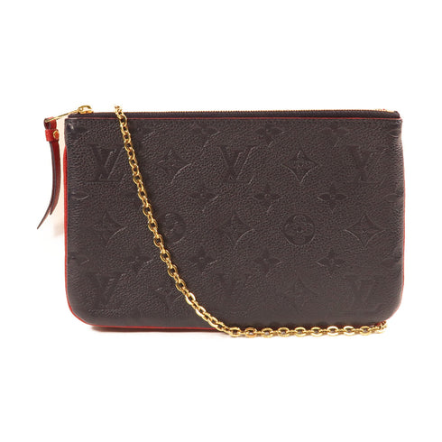LOUIS VUITTON Pochette Double Zip Shoulder Bag Monogram Empreinte Red/Navy