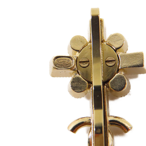 CHANEL CC Hair Clip Metal PVC Crystal Gold White