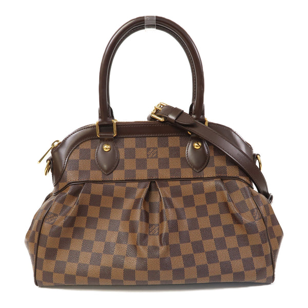 LOUIS VUITTON LV GHW Trevi PM 2 Way Shoulder Bag N51977 Damier Ebene Brown