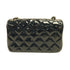 CHANEL Quilted CC SHW Chain Shoulder Bag Patent Leather Blue