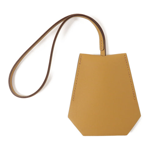 HERMES PHW Key Ring Swift Leather Light Brown