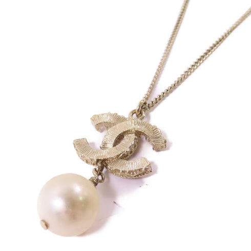 CHANEL CC GHW Necklace B14/S Metal PVC White/Gold