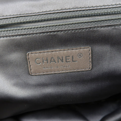 CHANEL Quilted CC SHW 2 Way Chain Shoulder Bag Calfskin Leather Black