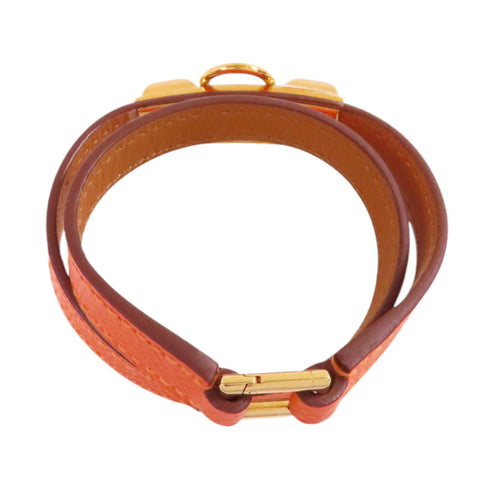 HERMES GHW Rivale Double Tour Bracelet Bangle Epsom Leather