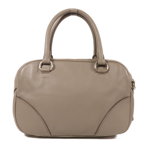 PRADA SHW 2 Way Shoulder Bag 1BB006 Calfskin Leather Grey