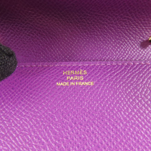 HERMES GHW Clic 16 Shoulder Bag Epsom Leather Anemone Purple