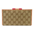 GUCCI GG GHW Long Bifold Wallet 181668 Canvas Brown/Pink/Red