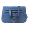 HERMES PHW Halzan 31 2 Way Shoulder Handbag Clemence Leather Blue
