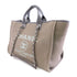 CHANEL CC SHW Deauville 2 Way Shoulder Tote Bag Canvas Grey Pink