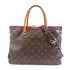 LOUIS VUITTON LV GHW Pallas MM 2 Way Shoulder Bag M40906 Monogram Brown Red