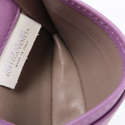 BOTTEGA VENETA BV Card Case Lambskin Leather Purple