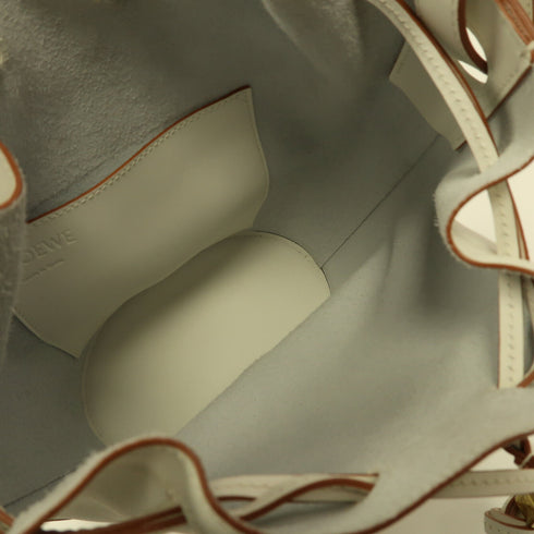 LOEWE GHW Balloon Shoulder Bag Calfskin Leather White