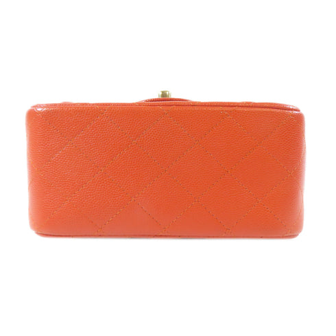 CHANEL CC GHW Mini Classic Hangbag Shoulder Bag A35200 Caviar Leather Orange