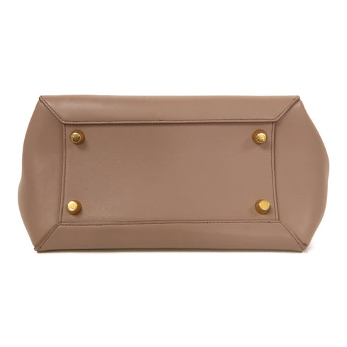 CELINE GHW Belt Bag Mini 2 Way Shoulder Bag Handbag Calfskin Leather Black/Brown