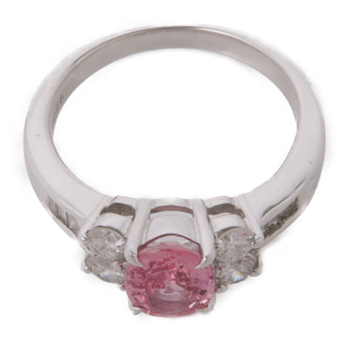 JEWELRY Pink Sapphire Diamond Ring PT900 Platinum US#5.75