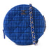CHANEL CC SHW Round Clutch With Chain Shoulder Bag Tweed Blue