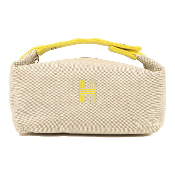 HERMES PHW Bride A Brac Hand Bag Canvas Yellow