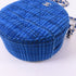 CHANEL CC SHW Round Clutch With Chain Shoulder Bag Tweed Blue