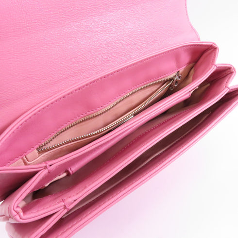 PRADA SHW Chain Shoulder Bag Calfskin Leather Pink