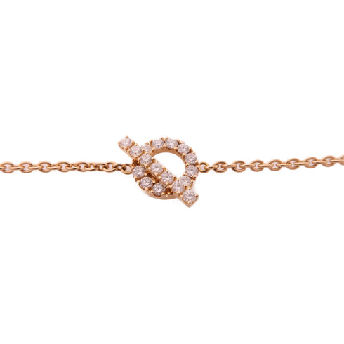 HERMES Finesse Bracelet Diamond 18K Pink Gold
