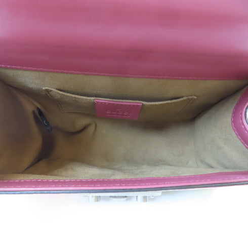 GUCCI GG SHW Padlock GG Chain Shoulder Handbag 409487 PVC Coated Canvas Brown