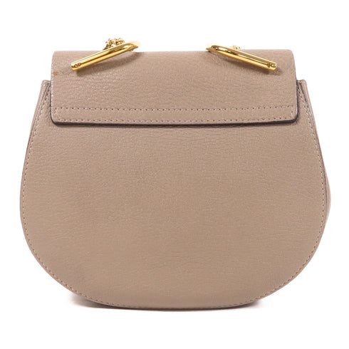 Chloe GHW Drew Chain Shoulder Bag Calfskin Leather Grey