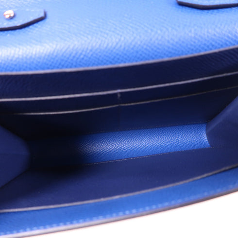 HERMES PHW Clic 16 Shoulder Bag Epsom Leather Blue