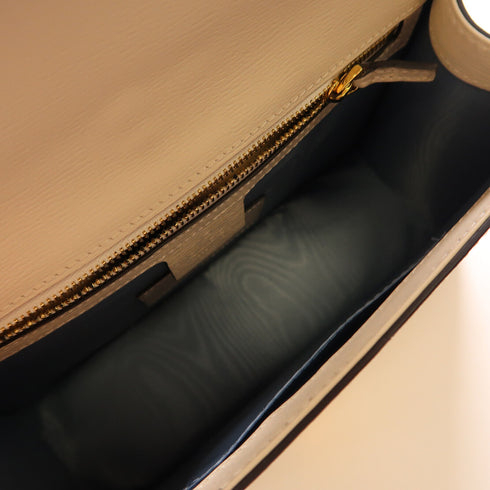 GUCCI GG GHW Sylvie Shoulder Bag 524405 Calfskin Leather White v1