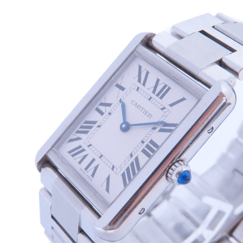 CARTIER Tank Solo Quartz Watch W5200013 Stainless Steel White