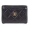 CHANEL CC GHW Card Case/Card Holder Calfskin Leather Black