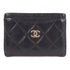 CHANEL CC GHW Card Case/Card Holder Calfskin Leather Black