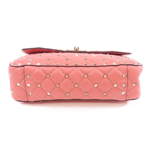 Valentino GHW 2 Way Chain Shoulder Bag Calfskin Leather Pink