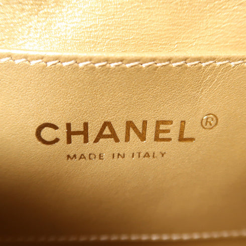 CHANEL CC GHW Chain Shoulder Bag Crossbody Lambskin Leather Red