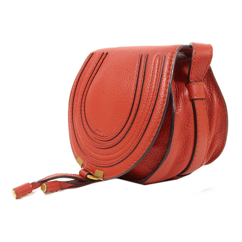 Chloe GHW Shoulder Bag Calfskin Leather Red