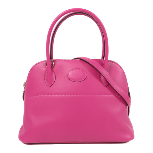 HERMES PHW Bolide 27 2 Way Shoulder Bag Swift Leather Purple