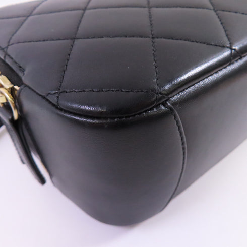 CHANEL CC GHW ChainShoulder Hand Bag Lambskin Leather Black