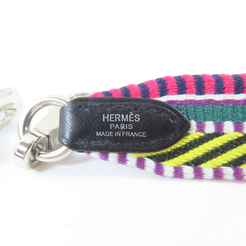 HERMES PHW Shoulder Strap Canvas Yellow Green Red Black White Purple