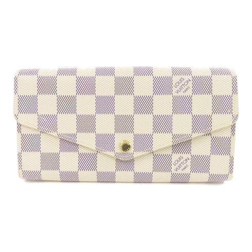 LOUIS VUITTON LV GHW Sarah Wallet N63208 Damier Azur White