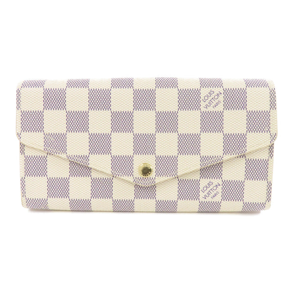 LOUIS VUITTON LV GHW Sarah Wallet N63208 Damier Azur White