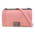 CHANEL Quilted CC SHW Boy 25 Chain Shoulder Bag A67086 Leather Pink