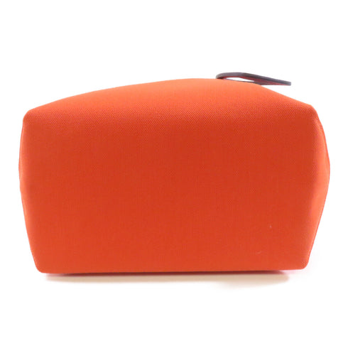 HERMES Steeple 25 Handbag Canvas Orange Blue