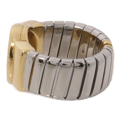 BVLGARI BLV Tubogas Ring US#4.5 18K Yellow Gold Stainless Steel