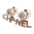 CHANEL CC GHW CC Heart Earrings A21A Metal PVC Rhinestones White Gold Tone Color